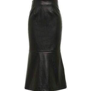Staud Laurel Faux Leather Midi Skirt